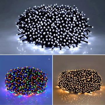 Luces De Navidad Solar Extension Luz Micro Led Navideñas Blanco