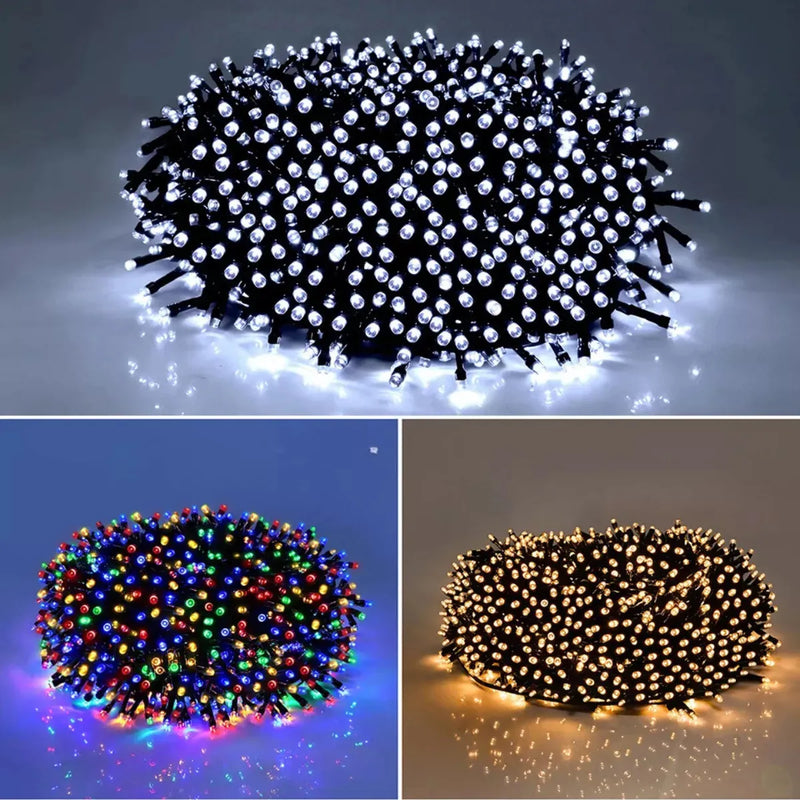 Luces De Navidad Solar Extension Luz Micro Led Navideñas Blanco