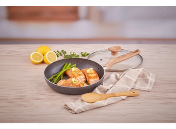 Sartén Imusa Natural Stone De 24cm Con Tapa De Vidrio Color Gris