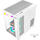 Chasis Gamer Jx119 Aurora 7 Fans Blanco Rgb