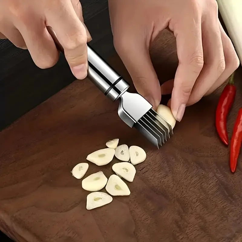 Cortador Acero Inoxidable Para Cebolla Y Verduras Manual Plateado Brillante