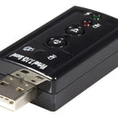 Tarjeta De Sonido Usb 7.1 Con Control De Volumen En Empaque Color Negro