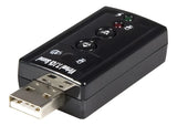 Tarjeta De Sonido Usb 7.1 Con Control De Volumen En Empaque Color Negro