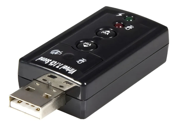 Tarjeta De Sonido Usb 7.1 Con Control De Volumen En Empaque Color Negro
