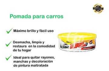 Cera Crema Pulidora Desmancha Rubbing Blanco Pintura Carro