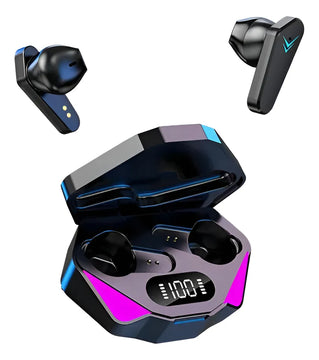 Auriculares Inalámbricos Para Gamers Con Luces Led Tws X15 Negro