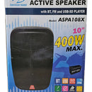 Parlante Inalámbrico 400w American Sound Aspa108x+mic Negro