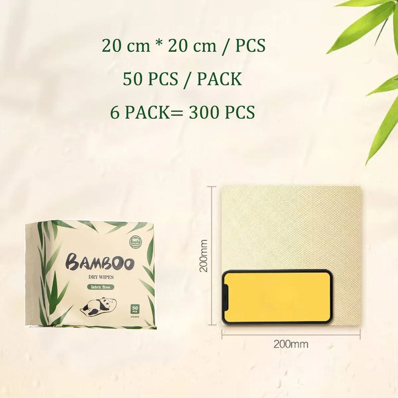 Lekoch 300 Hojas De Toallitas Secas Desechables De Bambu Org