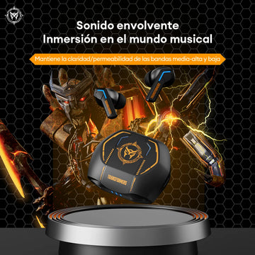 Audífonos Inalámbricos Para Juegos Transformer Tf-t06 Color Amarillo