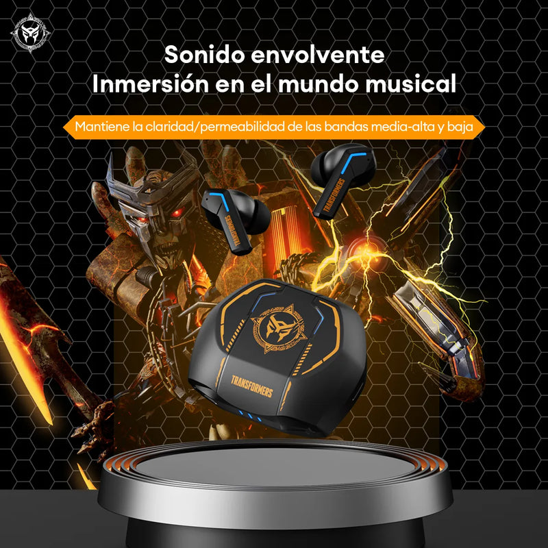 Audífonos Inalámbricos Para Juegos Transformer Tf-t06 Color Amarillo