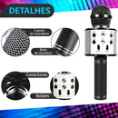 Micrófono de karaoke Bluetooth recargable inalámbrico plateado