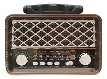 Radio Parlante Bluetooth Vintage Am/fm/sw Linterna Recarg Café