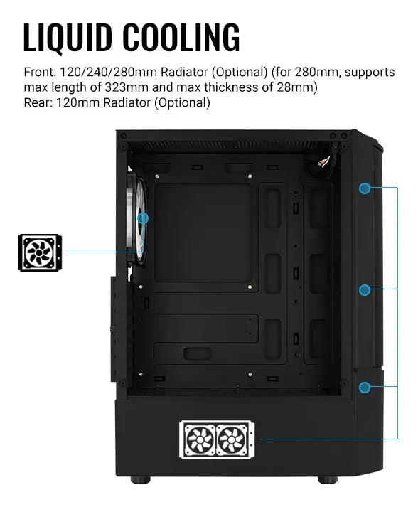 Gabinete Gamer Aerocool Quantum Mesh 3 Ventiladores Argb Rgb