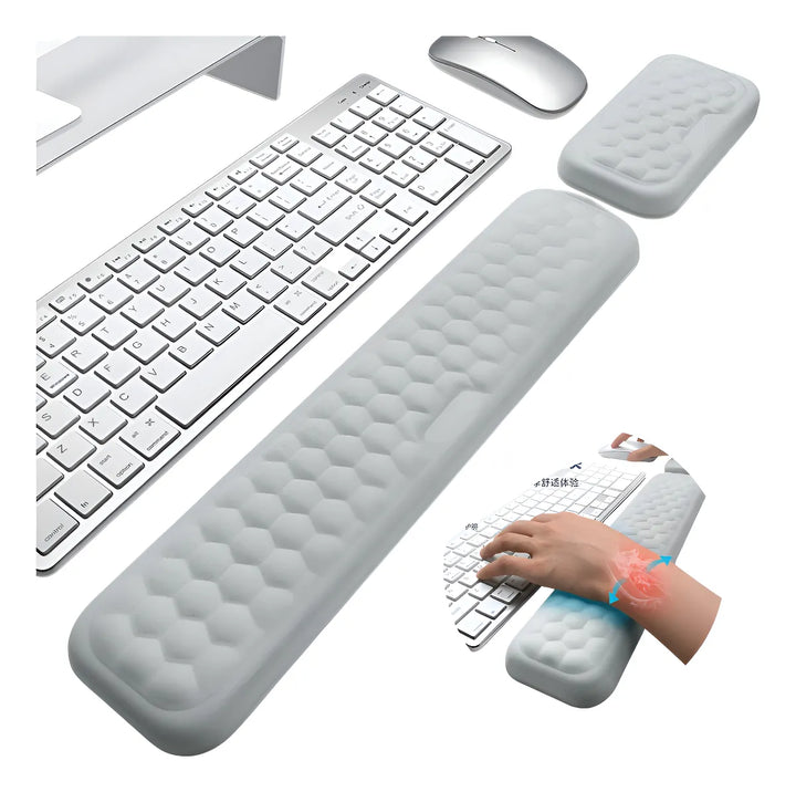 Apoya Muñecas Reposa Brazo Teclado Y Mouse Memory Foam Pad Gris No Aplica