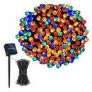 Luz Led Solar Con 100 Bombillas Rgb Decorativa Navideña Negro