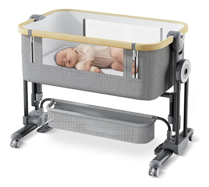 Cuna Lateral 4 En 1 Para Bebé Con Ruedas - Comodidad Y