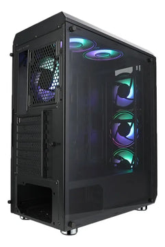 Chasis Caja Atx Gamer Iceberg Crystal G11 + 4 Fans Argb Negro