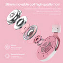 Audifonos Gamer Onikuma X10 Orejas Blancos Con Rosado Rgb Color Blanco