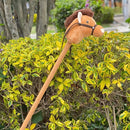 Caballo De Palo - Juguete Didáctico En Tela Suave, Peluche Café
