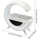 Parlante Bluetooth Con Luz Rgb Y Carga Inalámbrica + Reloj Blanco