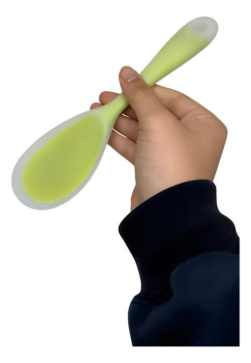 Cuchara De Silicona, Servidor Comida Mesa Y Cocina Arrocera Mango Verde Claro