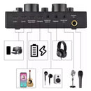 Tarjeta De Sonido V8 Interfaz Consola De Audio Grabación Negro