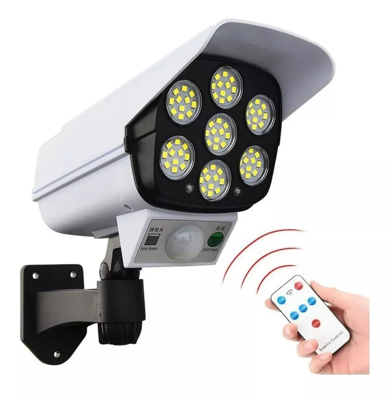 Lampara Luz Led Patio Jardin Control Remoto Reflector Solar Color Blanco