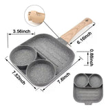 Sarten Antiadherente 3 Puestos Cocina Huevos Arepas Gris