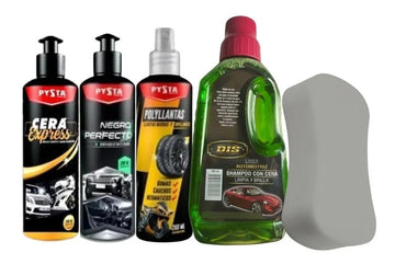 Shampoo Con Cera + Polyllantas + Carnauba + Renovador Negro