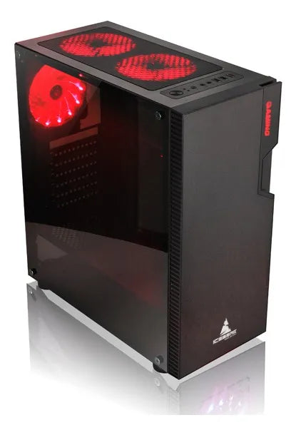Gabinete Caja Gamer Para Pc Iceberg Glacius V2 Negra Vidrio Negro