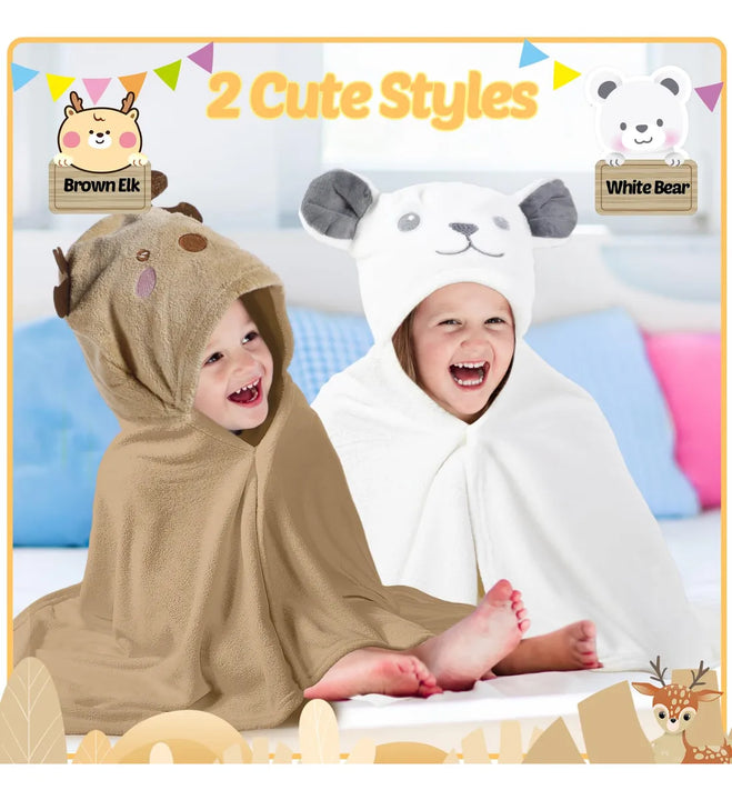 Preboun 2 Toallas Con Capucha Para Ninos, 27.5 X 55 Pulgadas