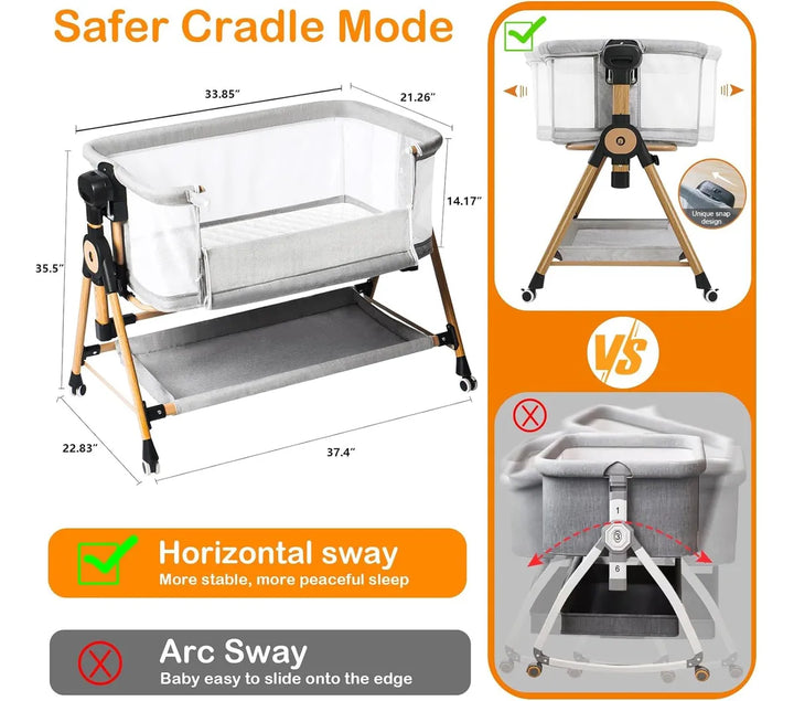 Cuna 3 En 1 Ultra Versátil Con Altura Ajustable