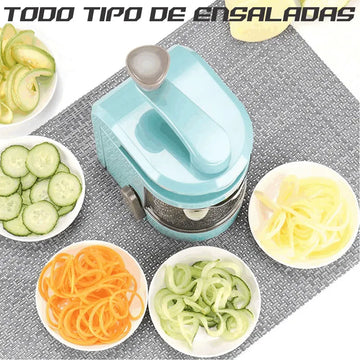 Cortador Vegetales Espiral Rallador Verdura Spaguetti 4 En 1