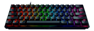 Teclado gamer Razer Huntsman Mini QWERTY Razer Purple inglés US color negro con luz RGB