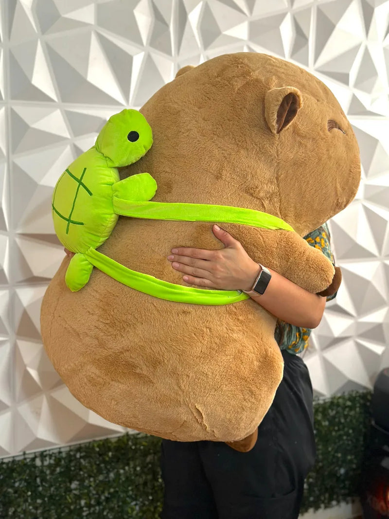Capibara De Peluche Grande Realista Bonito Gigante 90cm Color Marrón Claro