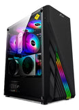 Chasis Gamer + 3 Fans Rgb Onyx Jx116 Atx / M-atx / Itx Negro