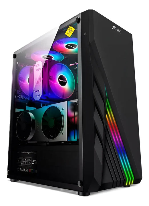 Chasis Gamer + 3 Fans Rgb Onyx Jx116 Atx / M-atx / Itx Negro
