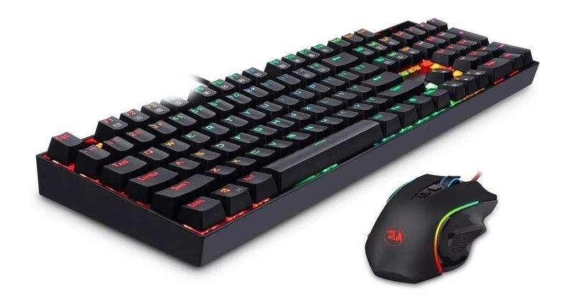 Combo Gamer Redragon K551rgb, Teclado Mecánico + Mouse M607 Negro Negro