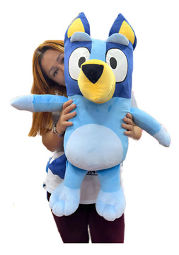 Bluey Peluche Gigante De 80cm Más 3 Globos Perfumadito Azul Marino