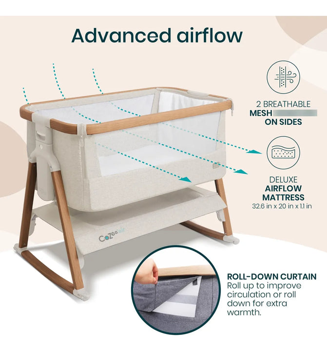 Cuna Y Cama De Noche Plegable Para Bebé Con Mecedora 0-6 Mes