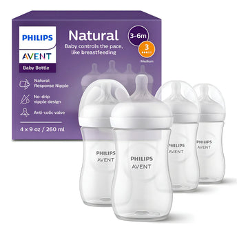 Philips Avent Natural 9oz 4 Biberones Color Transparente
