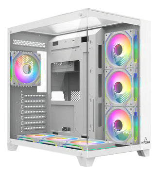 Caja Gabinete Gamer Iceberg Crystal Cube Xl 7x Fans Argb Color Blanco