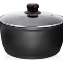 Sarten Caldero Hondo Dkasa 24cms Aluminio 3.5 Lt Antiadheren Color Negro