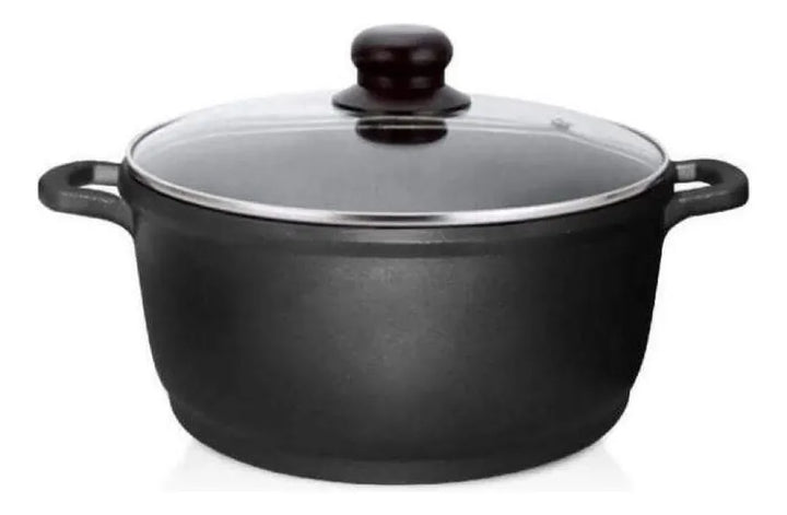 Sarten Caldero Hondo Dkasa 24cms Aluminio 3.5 Lt Antiadheren Color Negro