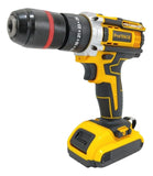 Taladro Inalámbrico Percutor 1/2 Kit Accesorios Amarillo
