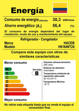 Nevera Haceb No Frost 243 Litros Manija Integrada Negra