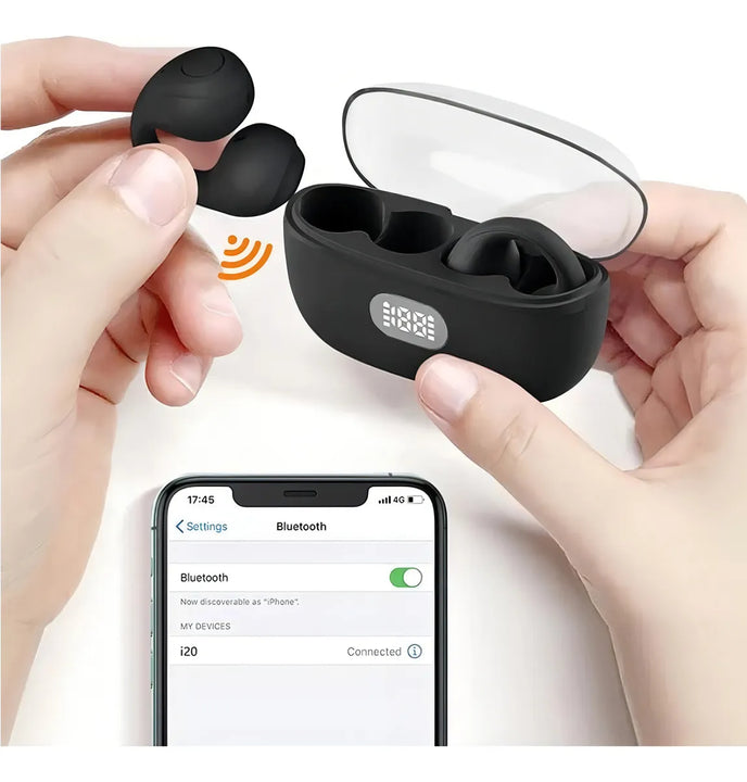 Audífonos Bluethooth Conducción Ósea Recargable Manos Libres Color Negro