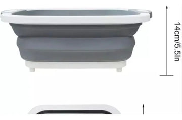 Tabla 4 En 1 Multiuso Bandeja Escurridor Cajón Plegable Lisa Gris