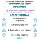 Estufa De Empotrar Vidrio Templado 2pt Gas Propano 6040