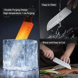 Cuchillo Santoku 7 Pulgadas, Acero Inoxidable, Ultra Afilado